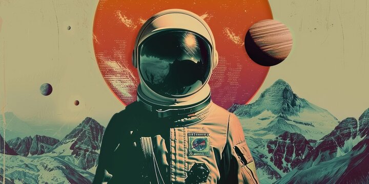 Vintage Astronaut Exploration Art