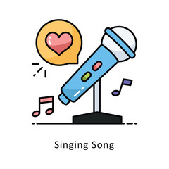 Singing Song Vector Filled  outline Design illustration. Symbol on White background EPS 10 File