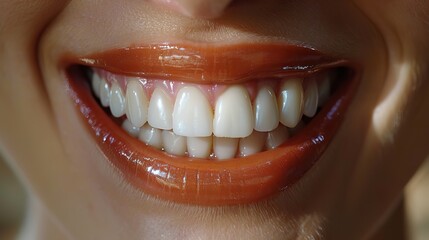 Fototapeta premium woman s mouth with a brilliant white smile and healthy teeth .stock illustration