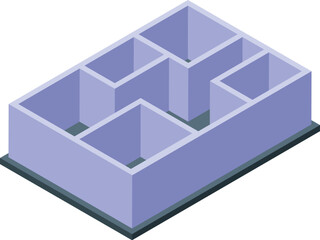 Detailed 3d render of isometric foundation blueprint for residential house architecture and construction design project with schematic structure and engineering grid layout on a digital illustration