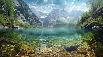 Photorealistic split view of stunning landscapes, capturing the diversity of nature