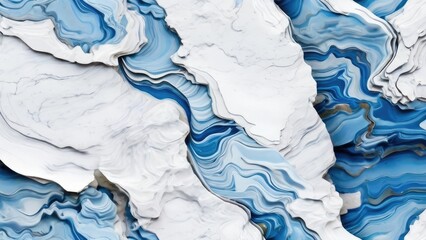 Naklejka premium Luxurious Gold Vein Blue Marble