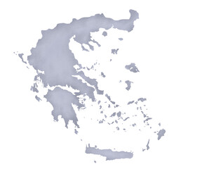 Obraz premium Greece Map illustration in gray color. Graphic design element for travel, geography, educational material. Png file, clip art, cut file