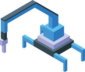 Colorful isometric vector design of a 3d printer in action with a minimalistic style