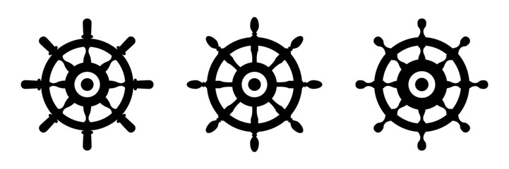 nautical ship steering wheel icon