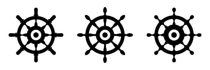 Obraz premium nautical ship steering wheel icon