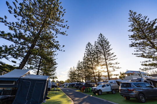 Seaside caravan park on the Gold Coast