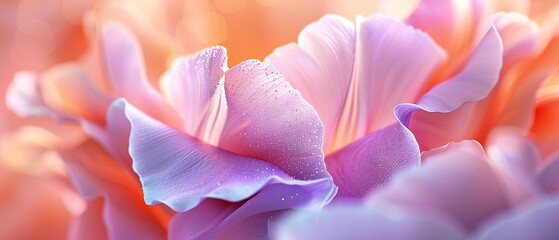 Fototapeta premium Midnight Magic: Extreme macro view unveiling the enchanting glow of tulip petals under the moon's tender embrace.