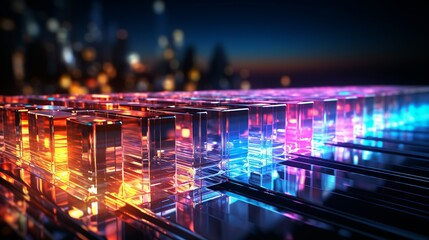 Obraz premium Glowing lines of code cascading down a digital screen, illustrating the intricate workings of software development. Painting Illustration style, Minimal and Simple,