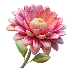 Obraz premium Pink aster flower and buds Hyperrealistic Highly Detailed Isolated On Transparent Background Png File