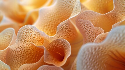 Fototapeta premium Pocket Petal Beauty: Macro shot captures the delicate allure of Calceolaria uniflora petals, resembling miniature tulips in bloom.