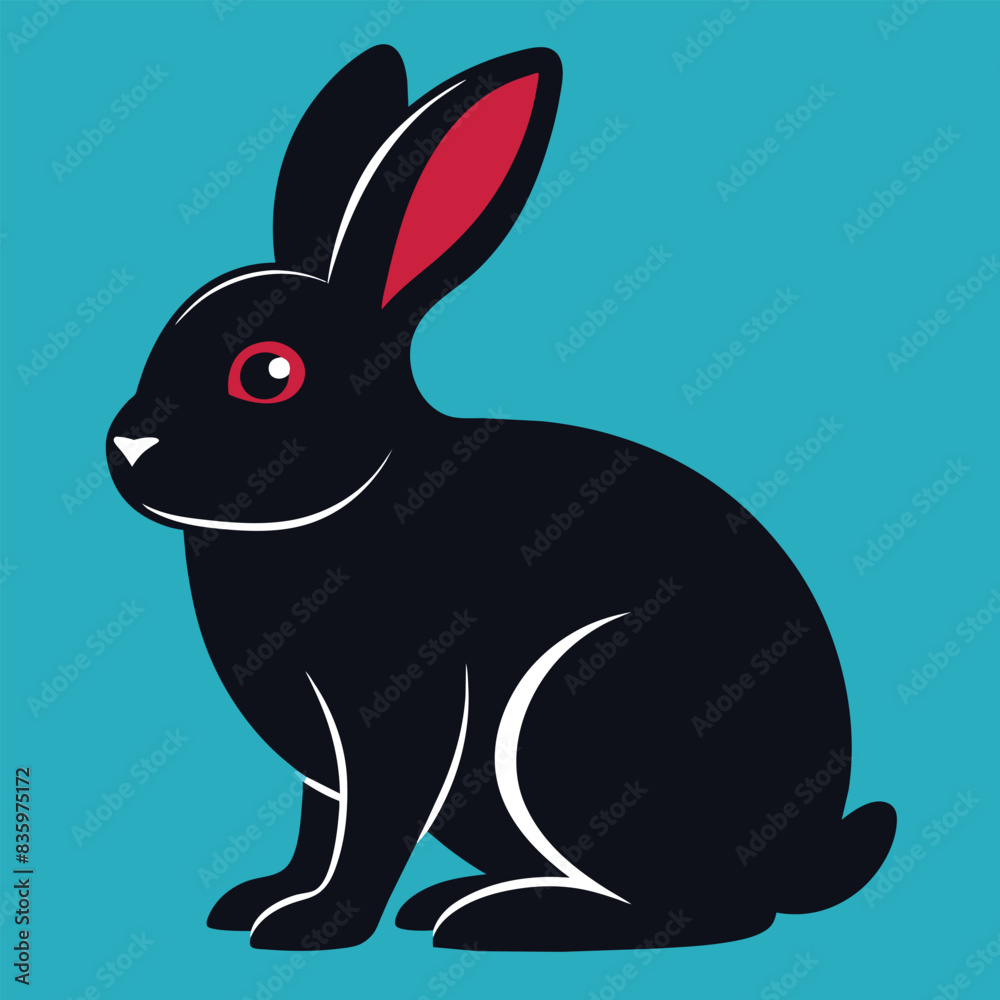 Wall mural Solid color Eastern Cottontail animal vector design