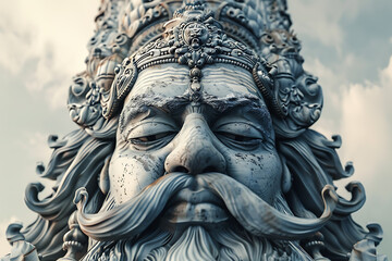 Fototapeta premium An intricately detailed statue of an Indian god, showcasing rich cultural heritage and spiritual significance.