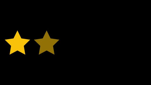 Motion five star icon with black background. Perfect for clip video elements.