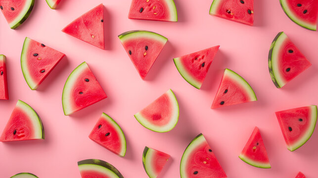 Welttag der Melone 03. August Rosa Hintergrund mit Melone Generative AI