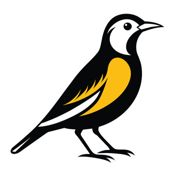 recommend clip art: Solid color Eastern Meadowlark vector design