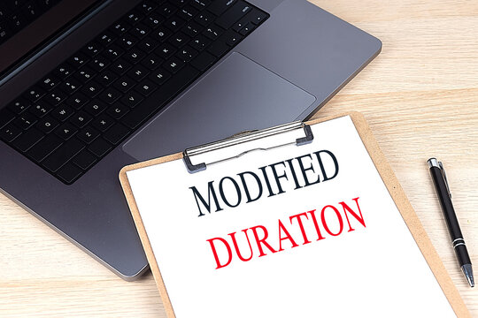 MODIFIED DURATION text on clipboard on laptop