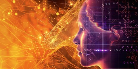 Futuristic Brain Interface and Digital Connections