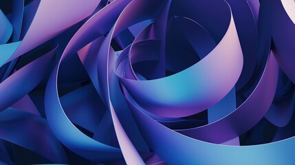 Abstract Geometric Shapes: Blue and Purple Gradient Close-up