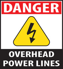 Overhead power lines danger sign vector.eps