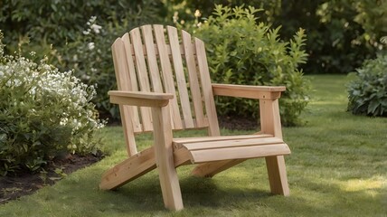 wooden chair in the garden