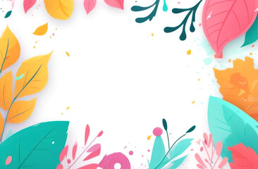 Fototapeta premium Vibrant and whimsical floral design on a clean, white background