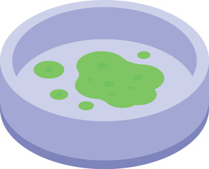 Isometric vector illustration of a petri dish with bacteria culture commonly used in scientific research