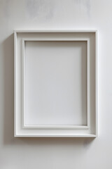 Empty white wooden frame mock up isolated on a white background