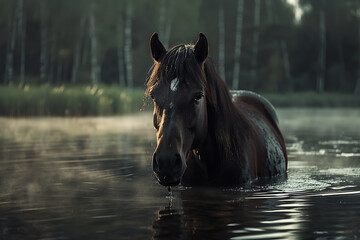 Fototapeta premium A majestic horse, showcasing its strength and beauty.
