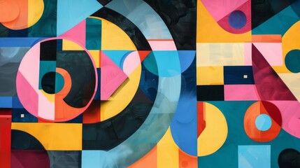 Obraz premium An abstract interpretation of a goal post, featuring geometric shapes and bold colors