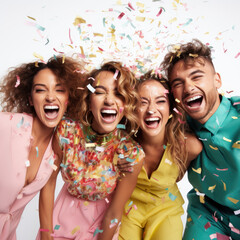 Fototapeta premium group of people celebrating