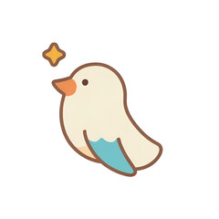 Fototapeta premium transparent bird, simple icon, simple and can be easily used.