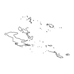 Fototapeta premium Milne Bay Province map, administrative division of Papua New Guinea. Vector illustration.