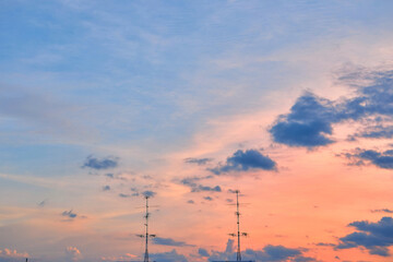 Sunset over the city