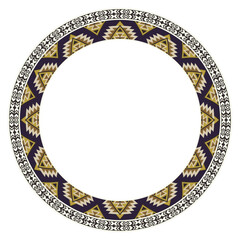 Vintage frame border ornament vector. Ethnic seamless round pattern. Mandala Floral Baroque. Classic antique ornate element. Decorative border for frame, textile, fabric, rug, tattoo, ceramic.