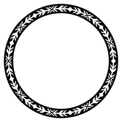 Vintage frame border ornament vector. Ethnic seamless round pattern. Mandala Floral Baroque. Classic antique ornate element. Decorative border for frame, textile, fabric, rug, tattoo, ceramic.