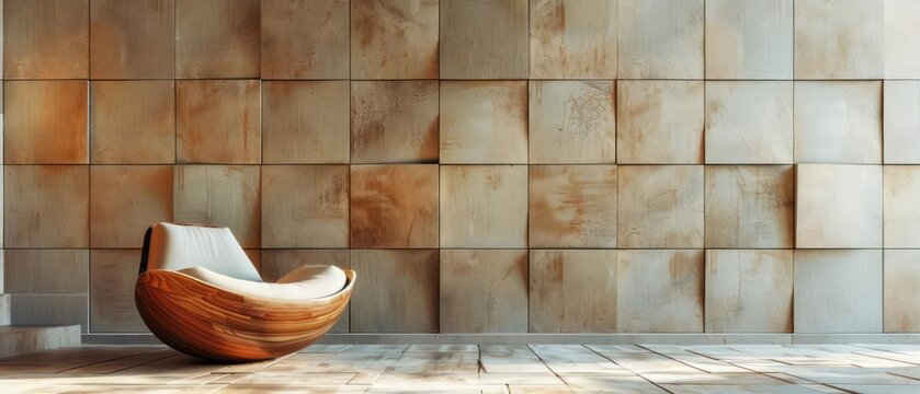 Design a wall texture featuring a 3D parquet tile pattern in a futuristic setting