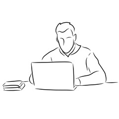 man working on laptop