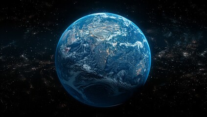 Obraz premium earth globe in the night sky, space