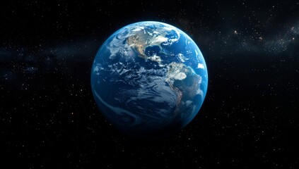 earth globe in the night sky, space