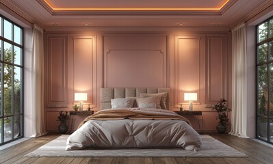 3 d illustration of a beautiful interior design in a modern house