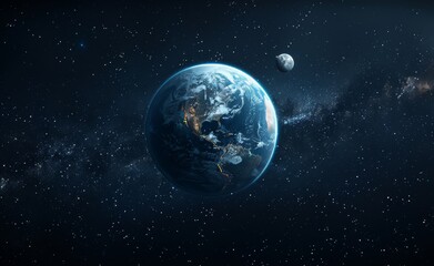 Fototapeta premium planet earth in space, 3 d render