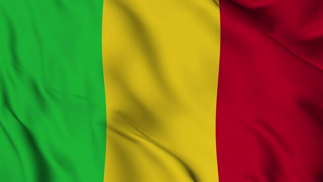 mali flag waving seamless loop animation. 4K