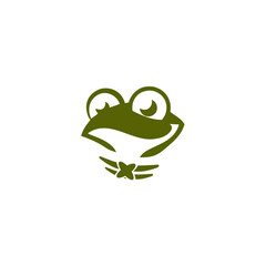 head of a green frog with a tie