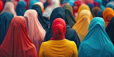 Group of Muslim Women in Colorful Hijabs