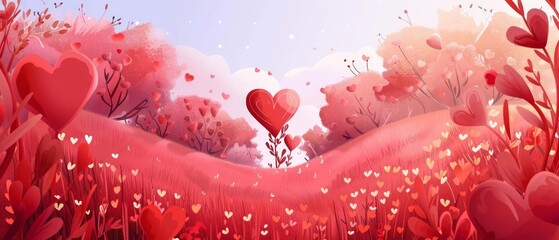 Saint Valentine and love background concept illustration