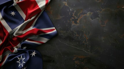 Australia flag on dark grey background