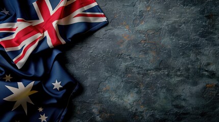 Australia flag on dark grey background