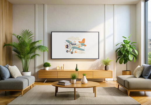 Minimalist Big Screen TV Mockup Template
