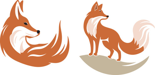  fox  cartoon silhouette white background